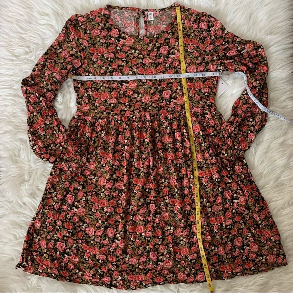 NORDSTROM BP feminine black rose floral loose fit dress NWOT women’s size small - Picture 8 of 9